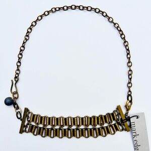 Mark Edge Antique Brass Chain Bracelet/Necklace Combo